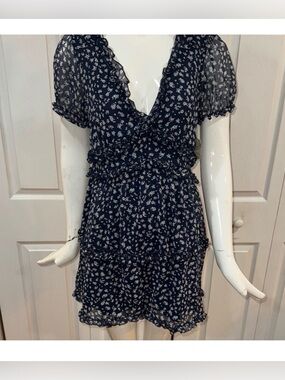 Altar'd State Navy Dress with Floral Accents